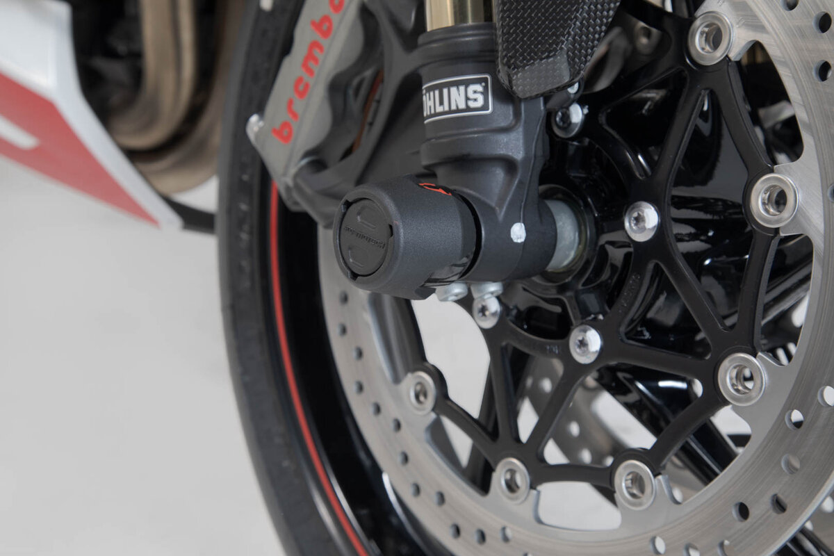 SW-Motech Sturzpad-Kit für Vorderachse schwarz für Triumph, Yamaha Modelle