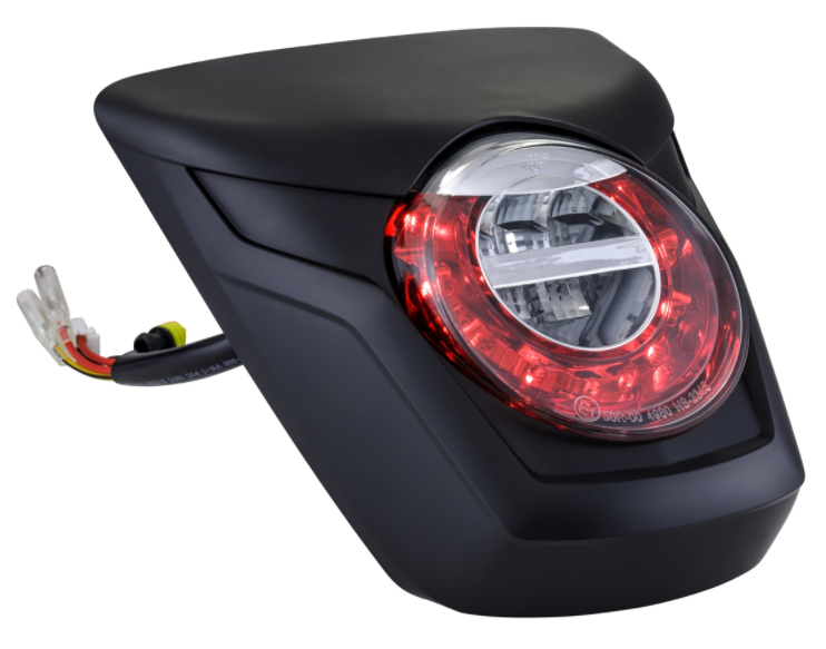 Rücklicht LED rot für Vespa Primavera/​Sprint 50-150ccm, Rand - schwarz matt