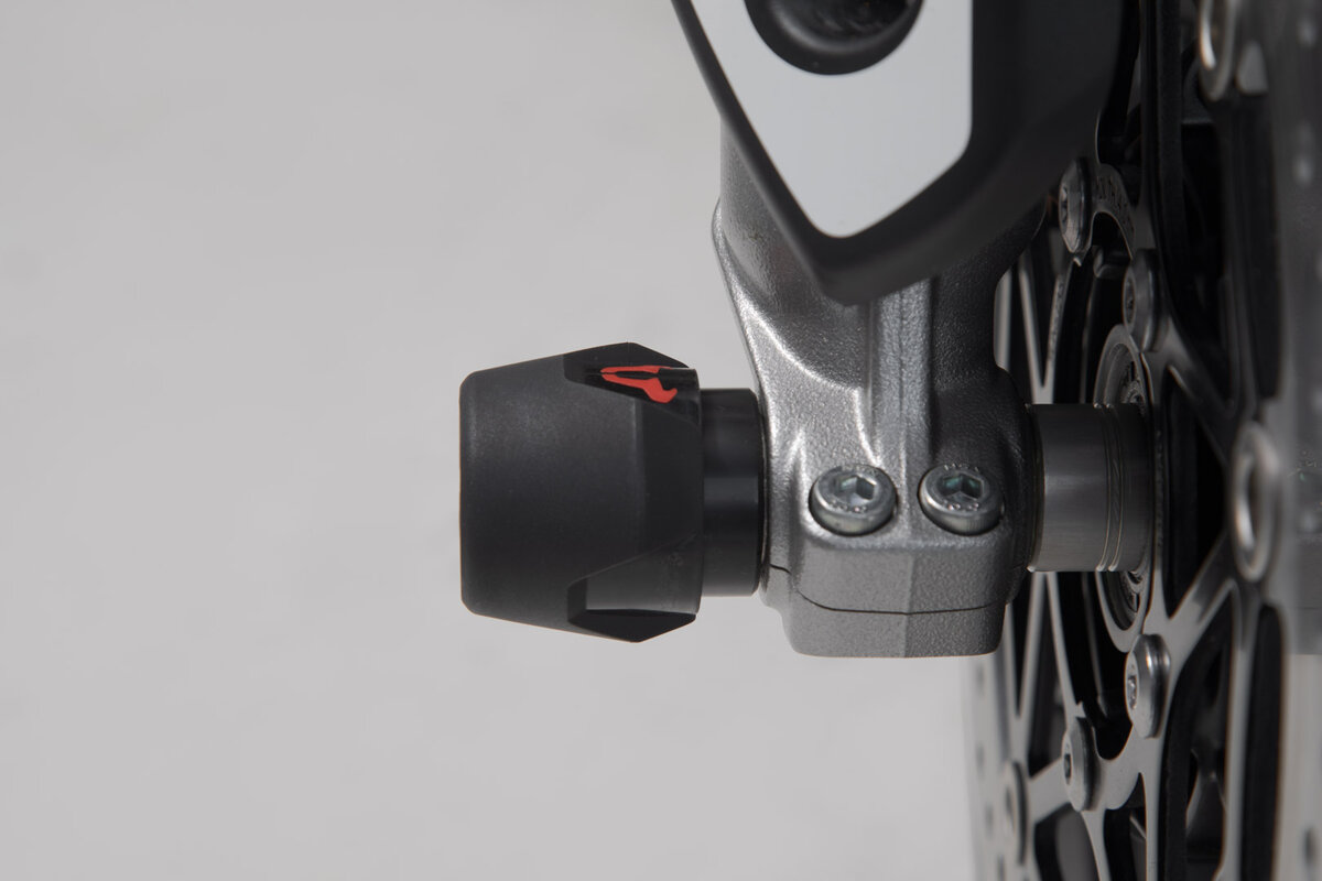SW-Motech Sturzpad-Kit für Vorderachse schwarz für Honda, Triumph, Yamaha Modelle