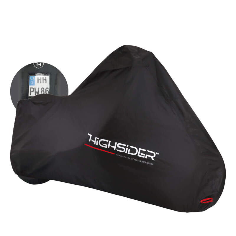 HIGHSIDER pro Outdoor Abdeckplane Schwarz M, Mit Kennzeichenfenster (1Stck)