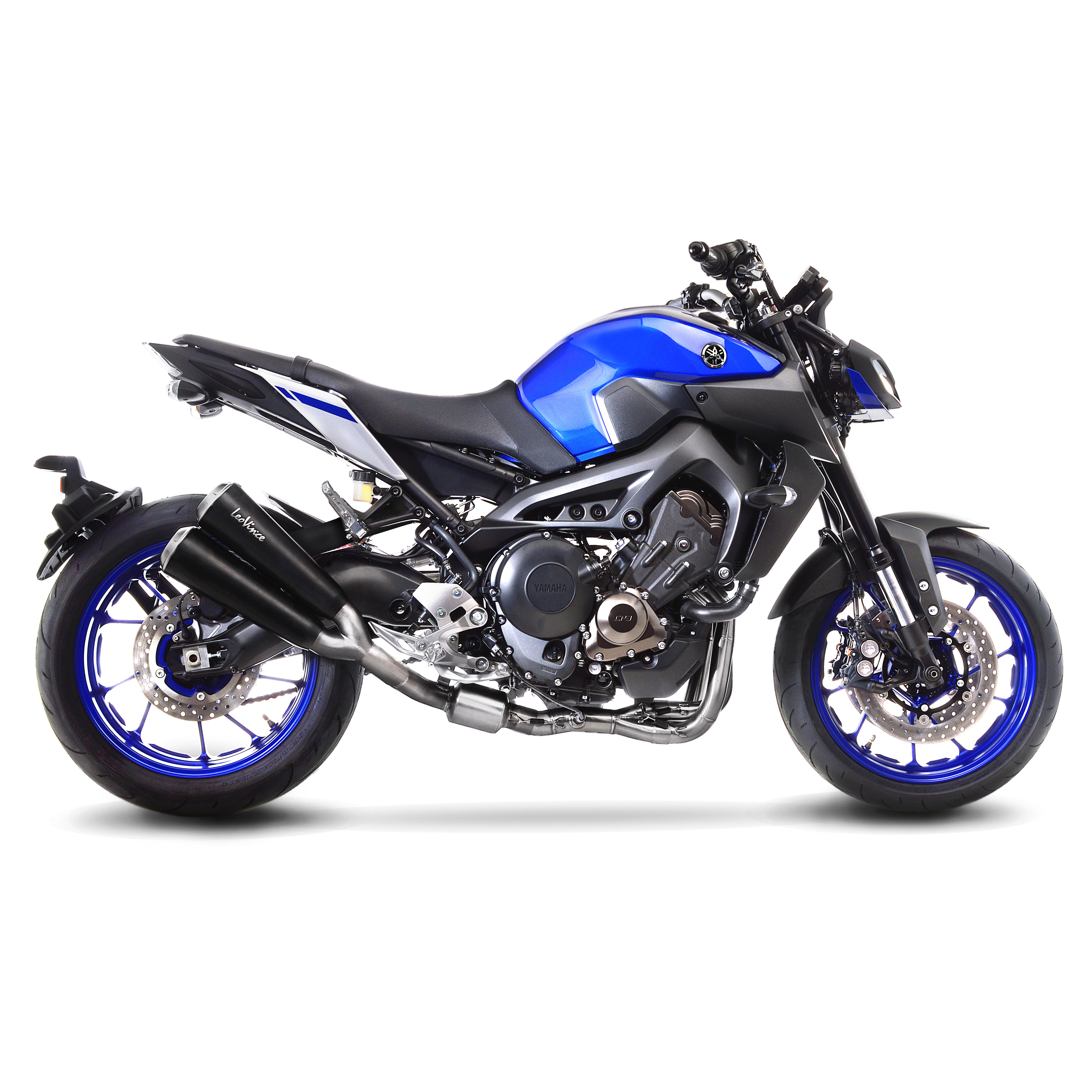 LeoVince Auspuffanlage GP Duals für Yamaha MT-09, Edelstahl schwarz, slip on, Euro4, E-Gutachten
