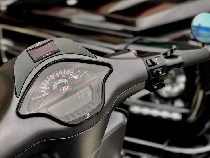 Zierring Tachometer ZELIONI für Vespa Primavera/​Sprint/Elettrica 50-150ccm 2T/​4T AC, schwarz