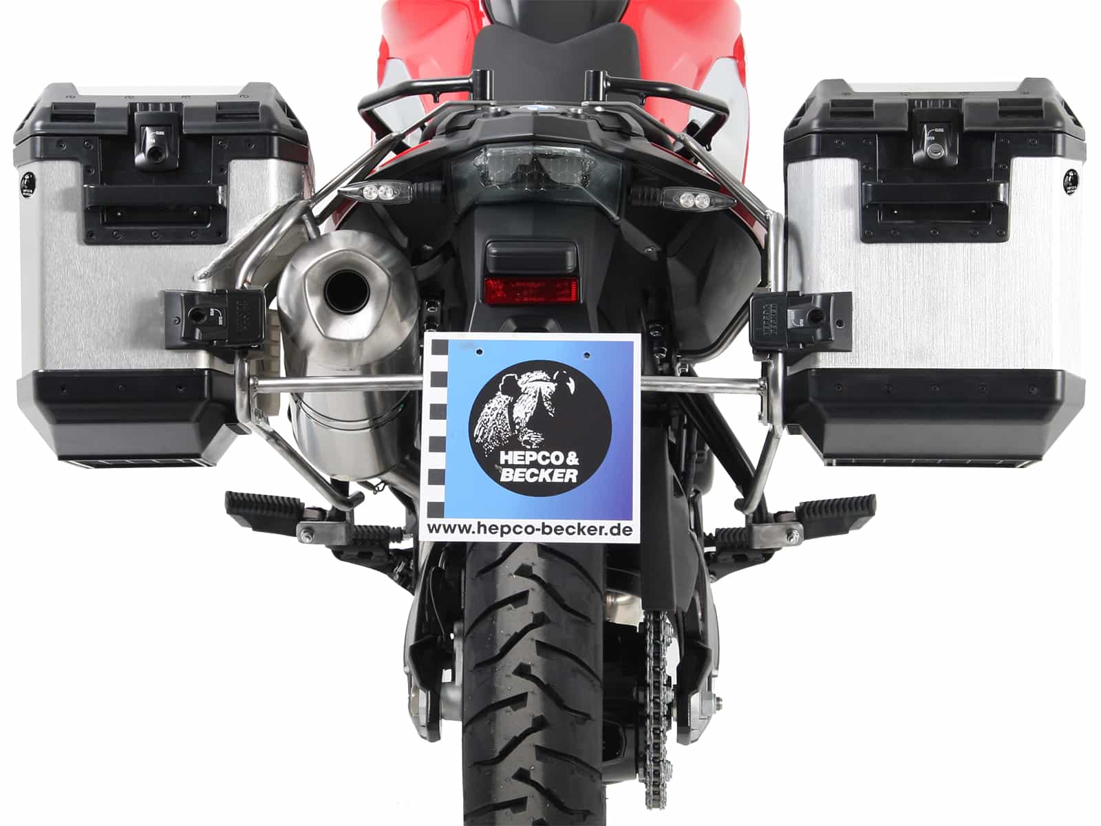 Kofferträgerset Cutout Edelstahlträger inkl. Kofferset Xplorer Cutout silber für BMW F 800 GS