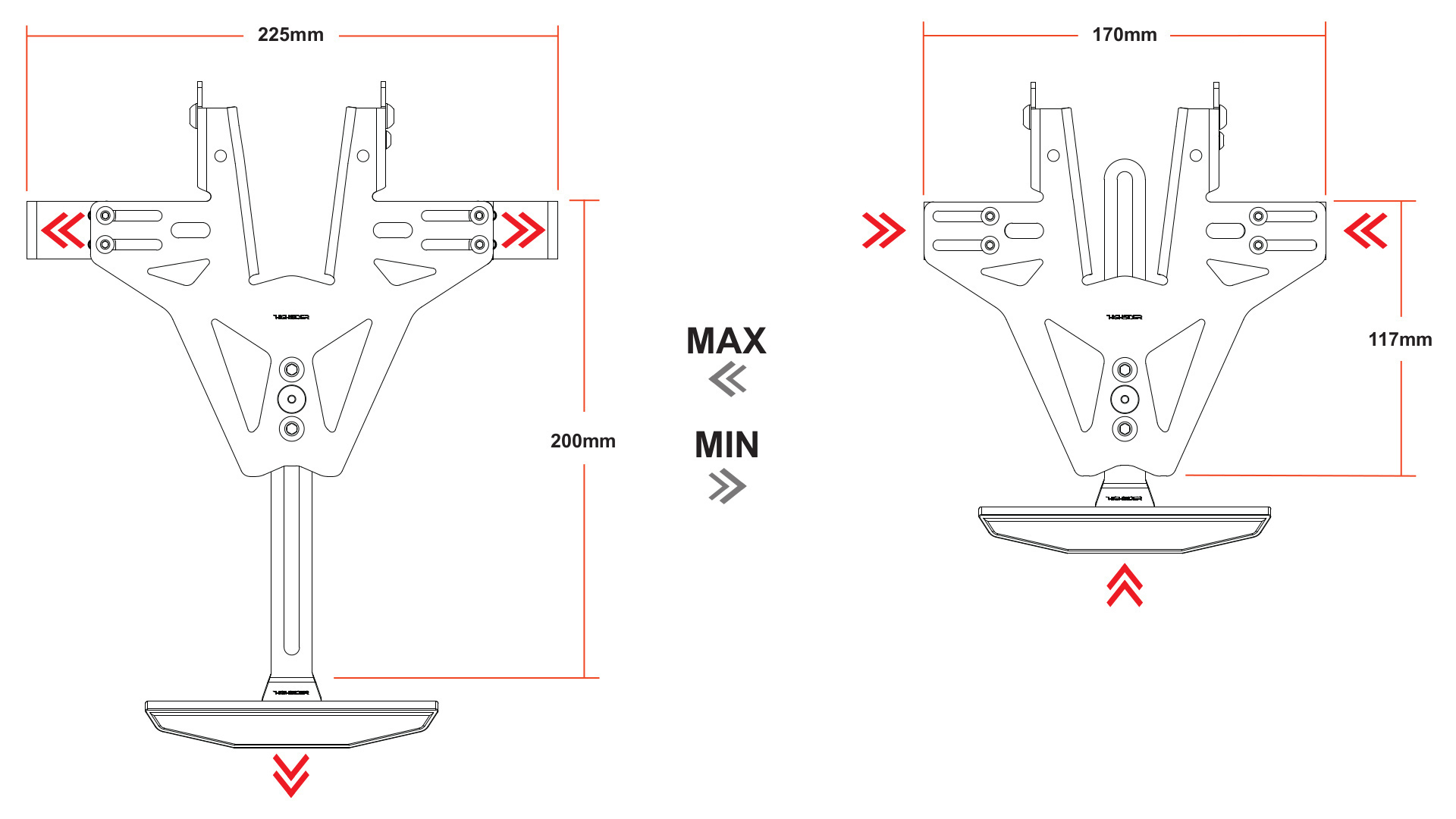 Kurzer Kennzeichenhalter inkl. Kennzeichenbeleuchtung für Kawasaki ZX-6R 636 (19-)