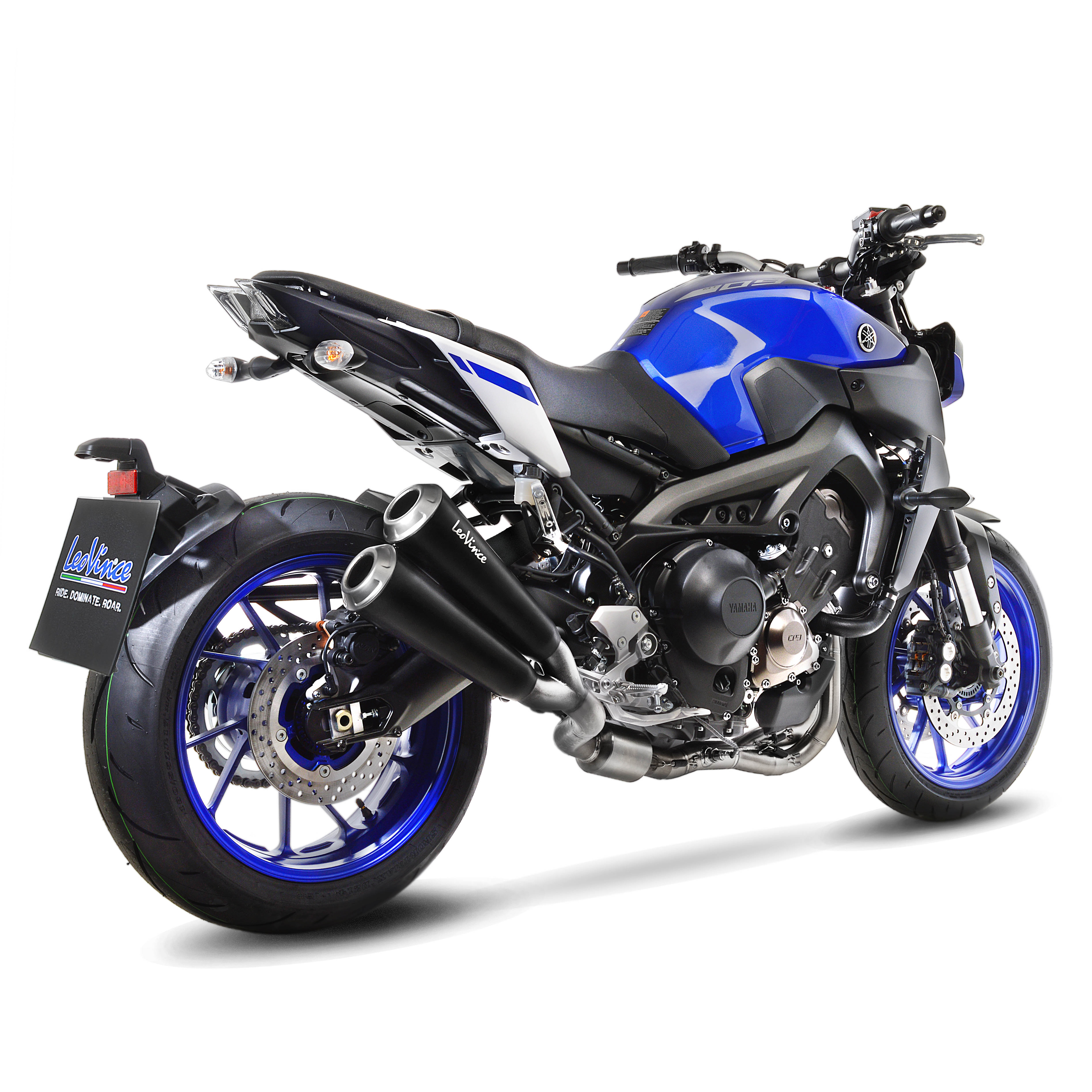 LeoVince Auspuffanlage GP Duals für Yamaha MT-09, Edelstahl schwarz, slip on, Euro4, E-Gutachten