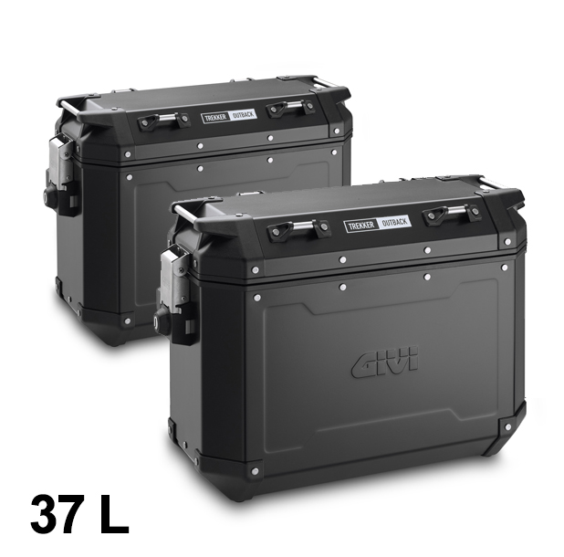 Givi Alu-Seiten-Koffer Satz Trekker Outback 37L schwarz Monokey