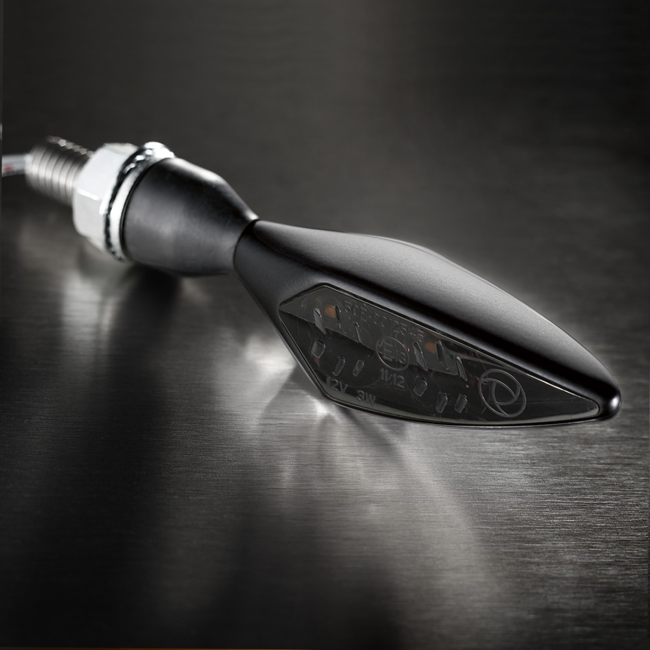 Kellermann Blinker, Rhombus PL, Stahl, LED, vorne links, 12 V, schwarz seidenmatt, E-geprüft