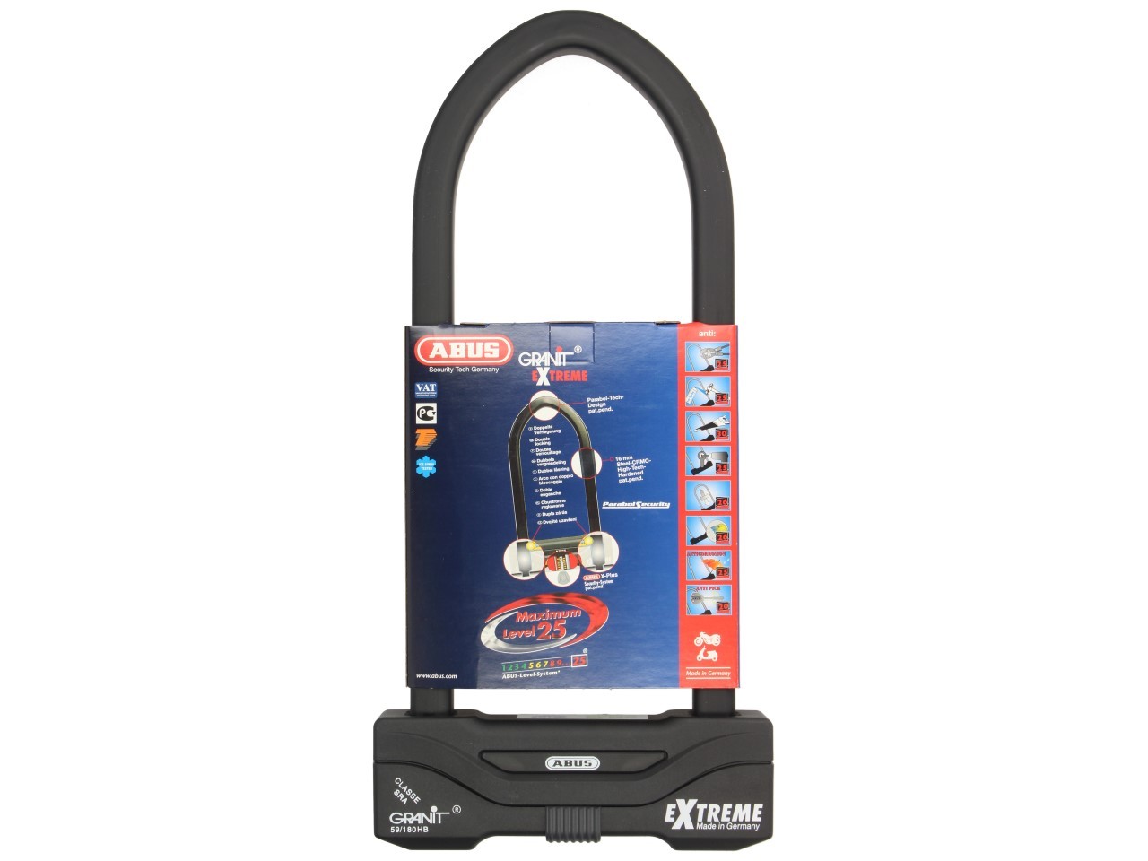 ABUS Bügelschloss 310x111 Granit Extreme Plus 59 für Motorrad, Scooter & Vespa