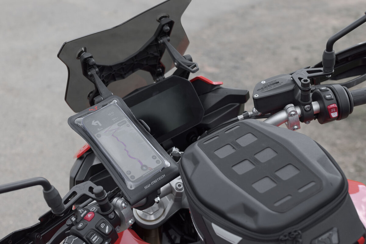 SW-Motech Navi-Halterung Kit T-Lock mit Smartphone Drybag für Ducati Supersport 950 /S