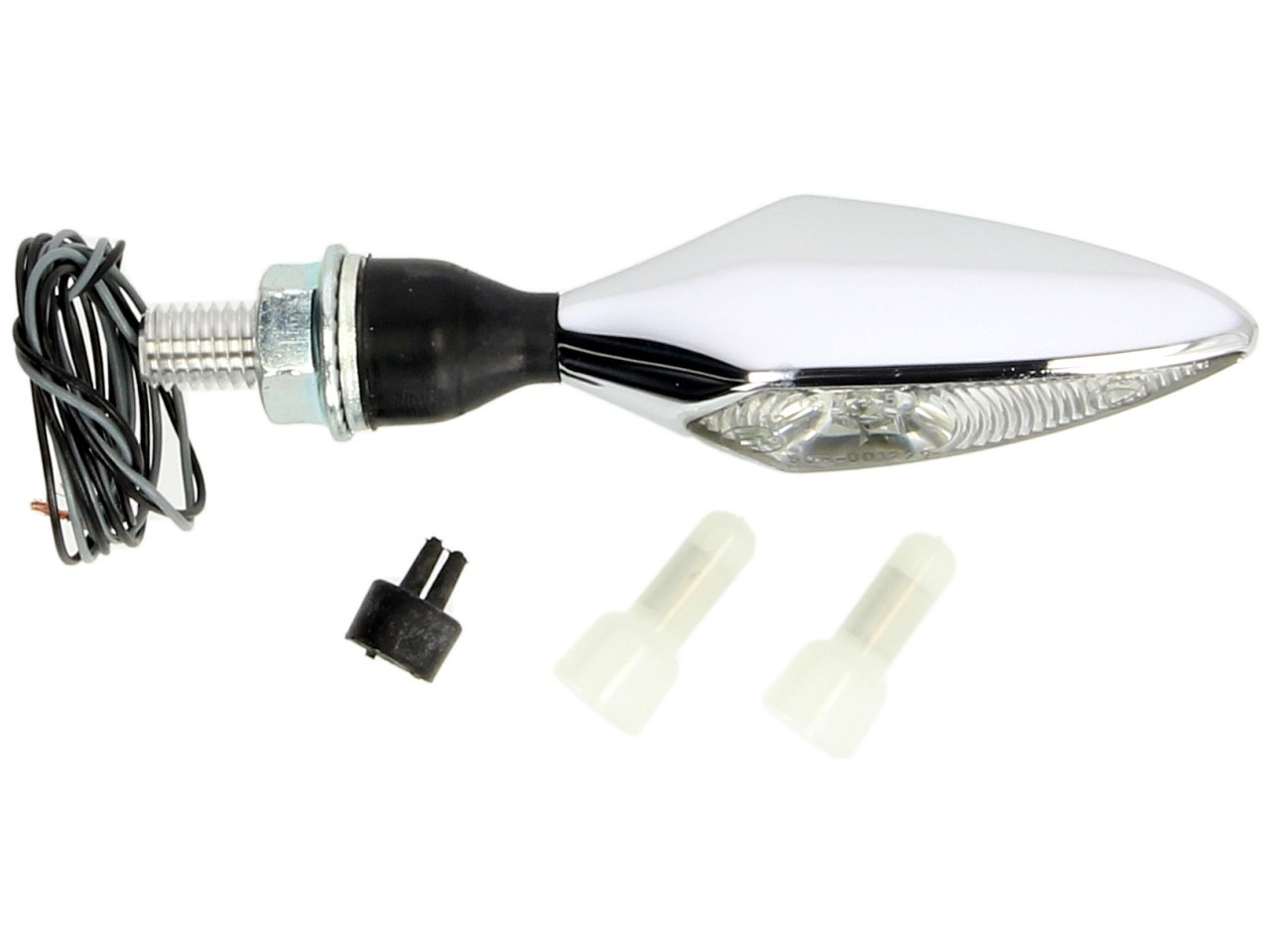 Kellermann Blinker, Rhombus, Stahl, LED, VL/HR, 12 V, chrom glänzend, M8x20, E-geprüft