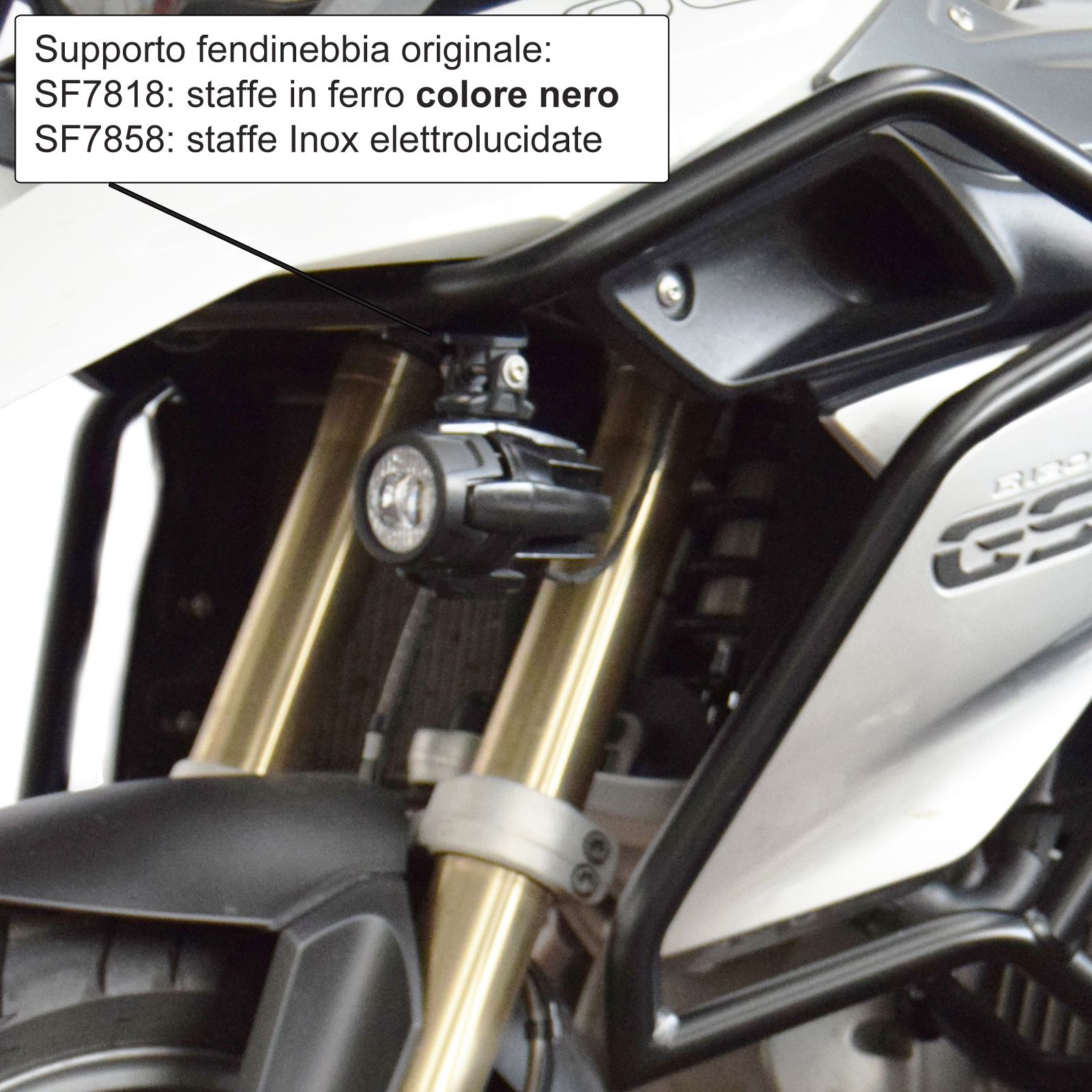 Edelstahl Halterung für Nebelscheinwerfer für BMW R 1200 GS LC (13-16)