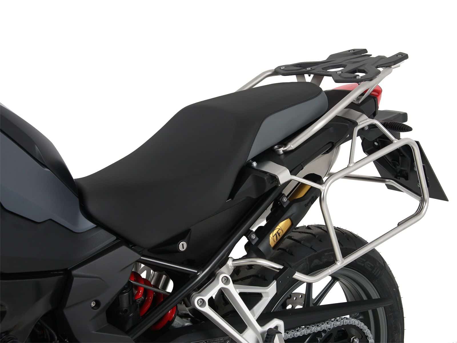 Kofferträgerset Cutout Edelstahlträger inkl. Kofferset Xplorer Cutout schwarz für BMW F 750 GS