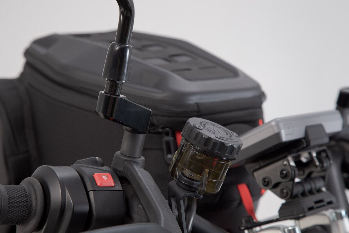 SW-Motech Spiegelverlängerung schwarz für Aprilia Tuono 660, Tuareg 660 /Rally