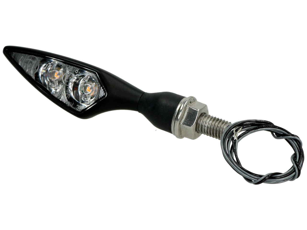 Kellermann Blinker, Rhombus Extreme, Stahl, LED, VR/HL, 12 V, schwarz seidenmatt, M8x20, E-geprüft