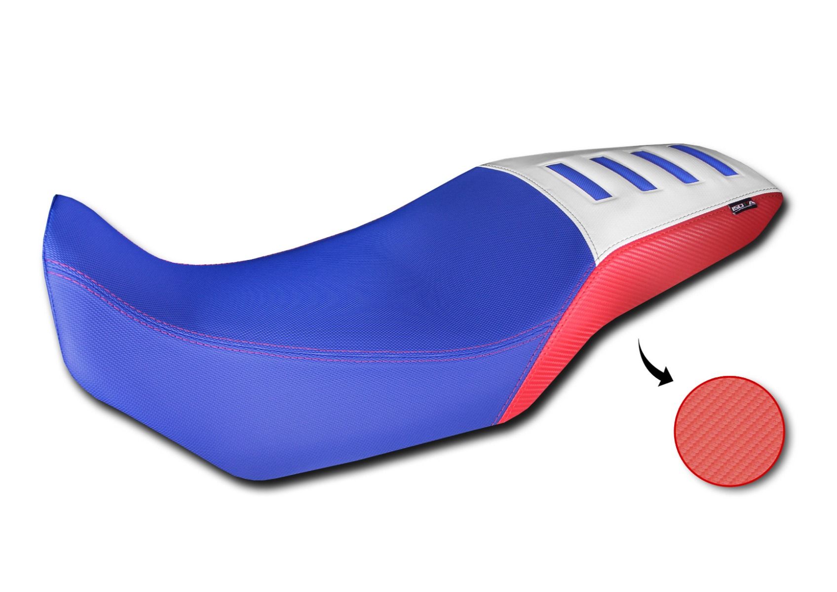 Sitzbezug Comfort aus 3D Faser für Honda XL 750 Transalp (23-24), blau / rot / weiß