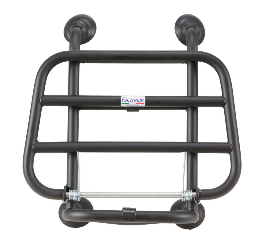 Gepäckträger vorne für Vespa Primavera /​Sprint /​Elettrica 50-150ccm, klappbar, schwarz matt