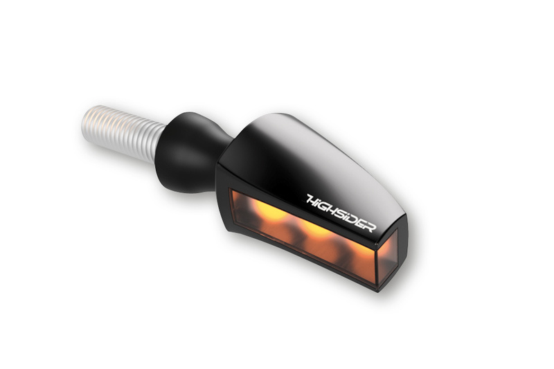 HIGHSIDER Pro Flight LED Blinker Gehäuse Schwarz / Linse Rauchgrau (Paar), Vorn & Hinten