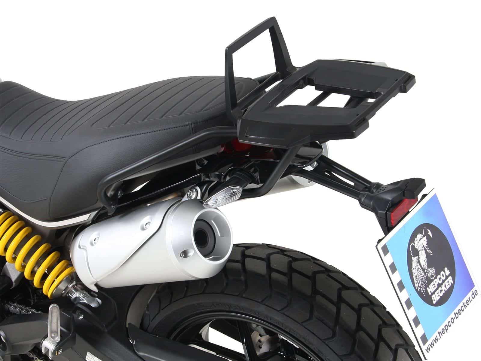 Alurack Topcaseträger schwarz für Ducati Scrambler 1100 /Special /Sport (18-20) Hepco & Becker