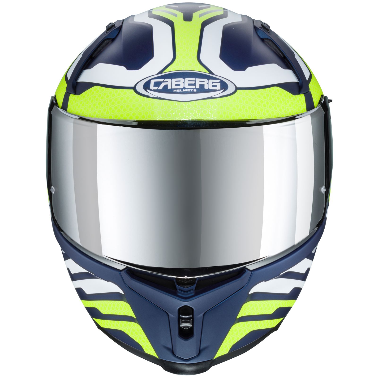Caberg Helm Avalon Forge, matt-blau/fluo-gelb-weiß