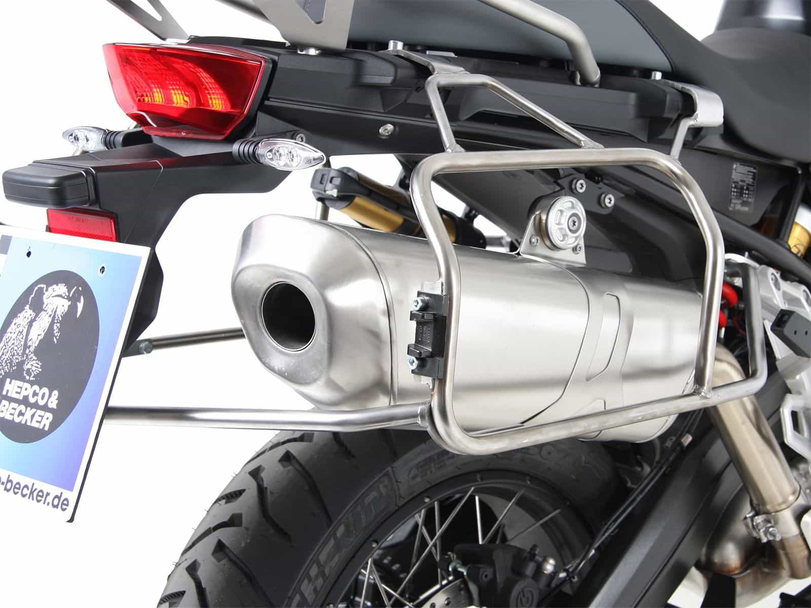 Kofferträgerset Cutout Edelstahlträger inkl. Kofferset Xplorer Cutout schwarz für BMW F 750 GS