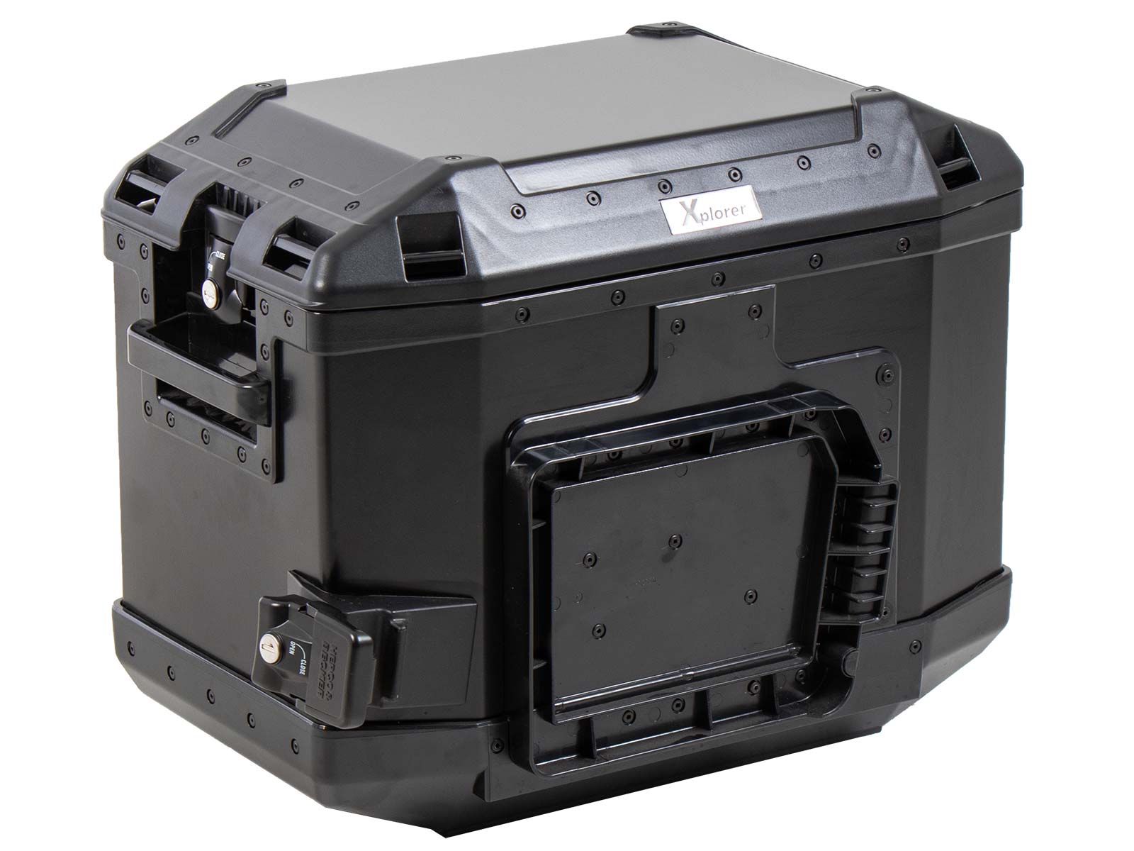 Seitenkoffer Alu Xplorer 40 Cutout links schwarz Hepco & Becker