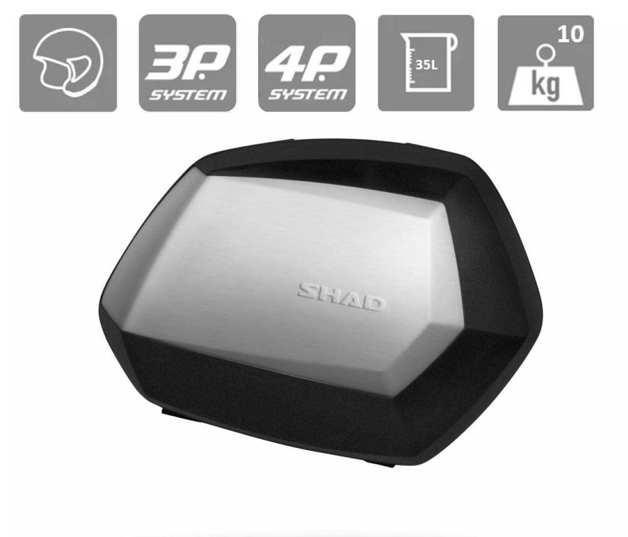 Shad Seitenkoffer Satz SH35, aluminium / schwarz, 35l