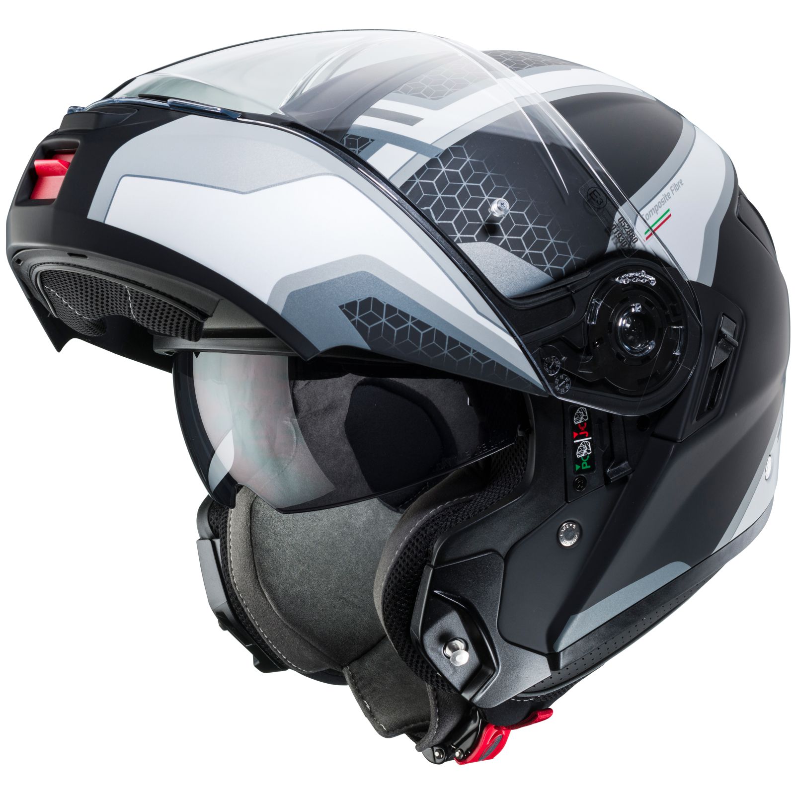 Caberg Helm Levo Sonar, matt-schwarz/weiß-anthrazit