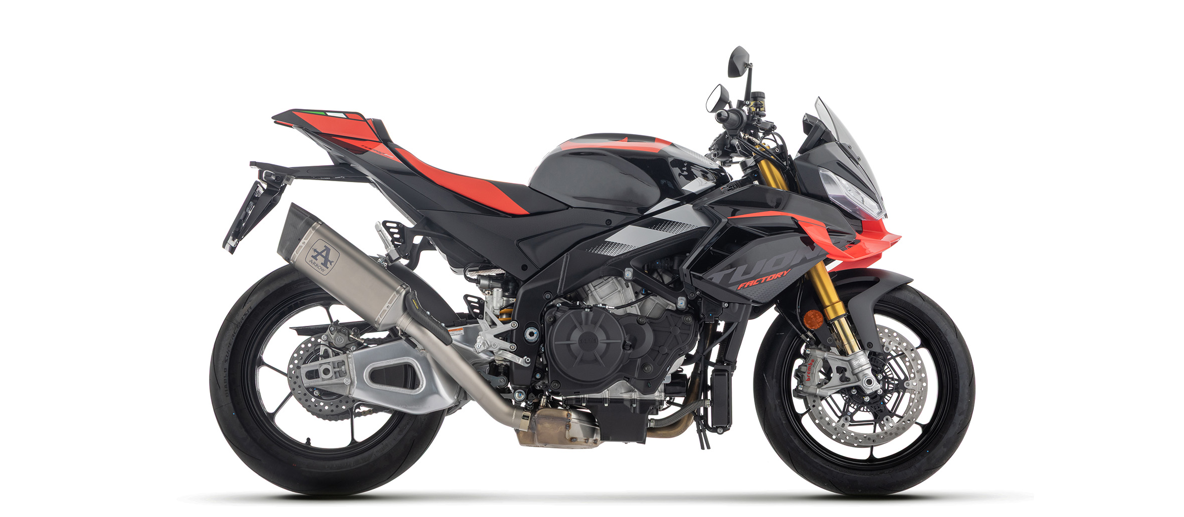 ARROW Racing-Auspuff PISTA mit Edelstahl Zwischenrohr für Aprilia RSV4 1100 Factory 2021- , Tuono V4