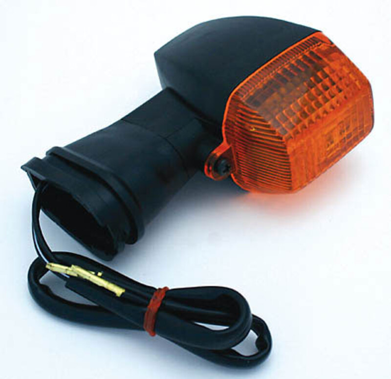 HIGHSIDER Smart Kawasaki Style Glühlampen Blinker Gehäuse Schwarz / Linse Orange (Stück), Vorn & Hin