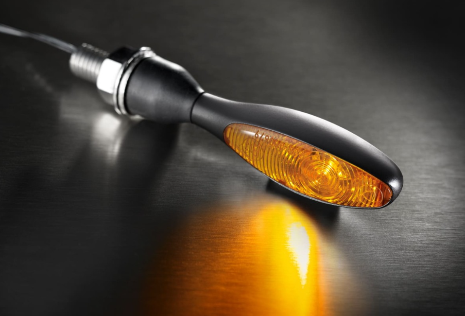 Kellermann Blinker, Micro 1000 Halogen, Stahl, Halogen, HR/HL, 12 V, 6 W, schwarz seidenmatt