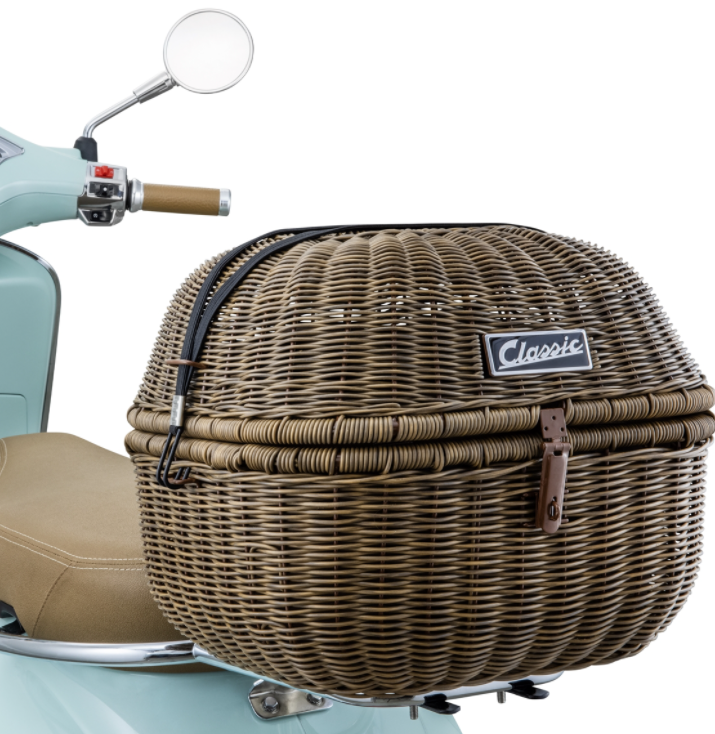 Gepäckkorb Classic für Vespa, dunkelbraun