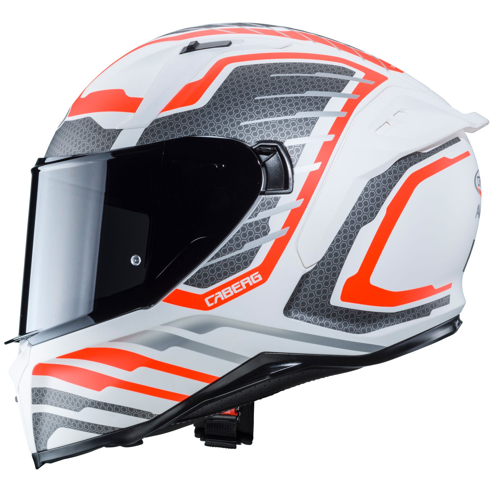 Caberg Helm Avalon Forge, matt-weiß/fluo-orange-silber
