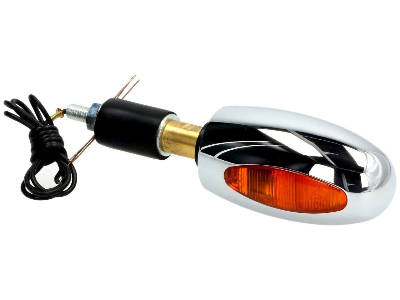 Kellermann Blinker, BL 1000 yellow, Messing, Halogen, VR/VL, 12 V, 21 W, chrom glänzend