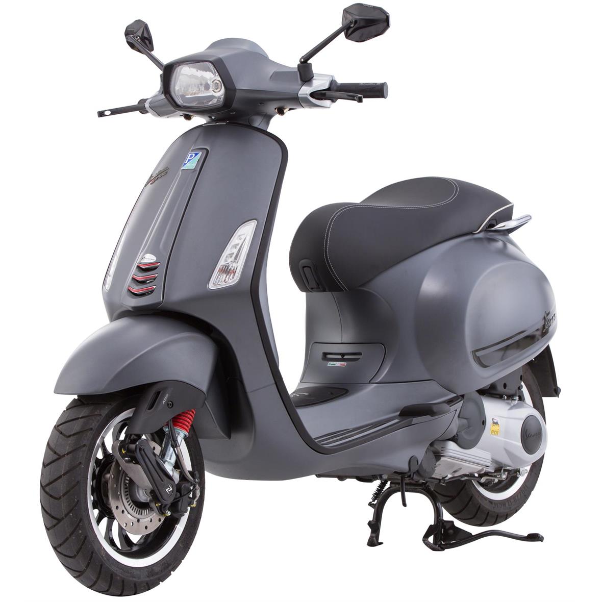 Monoschlitzrohr Beinschild schwarz glanz für Vespa Primavera/​Sprint 50-150ccm