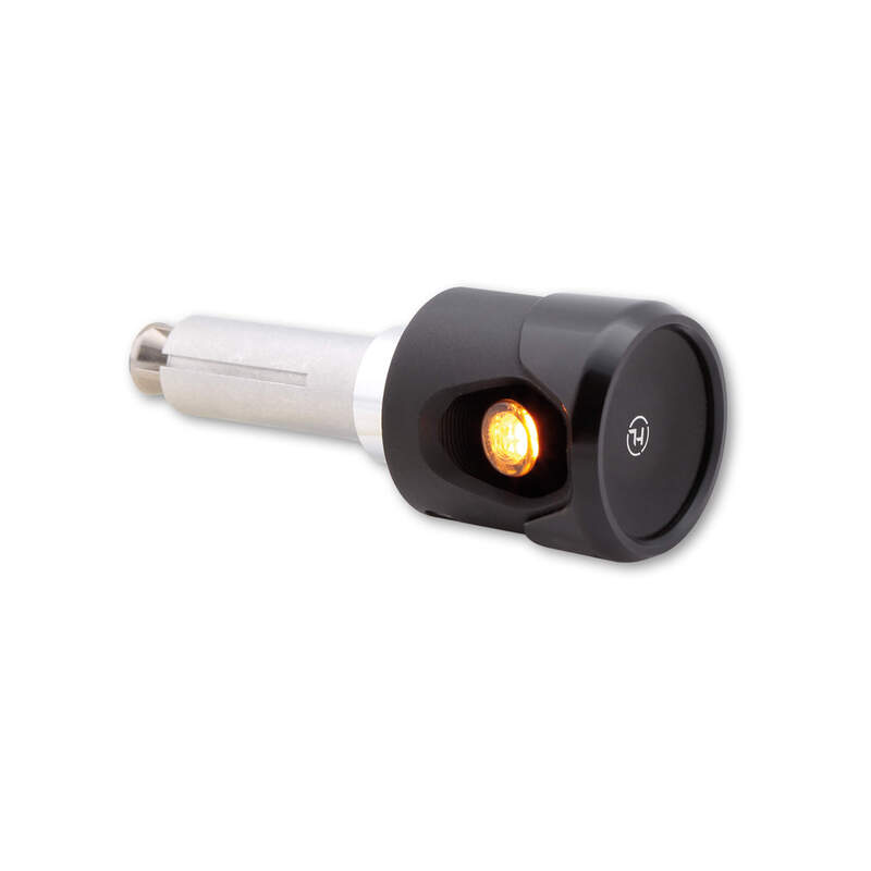 HIGHSIDER Pro Akron-Flash LED Bar End Indicator Gehäuse  Schwarz / Linse Orange (Paar), Vorn