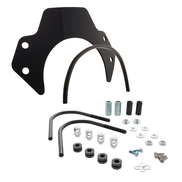 Flyscreen für Vespa GTS /​ GTS Super / ​GT /​ GT L 125-300ccm, schwarze Halter, schwarz getönt