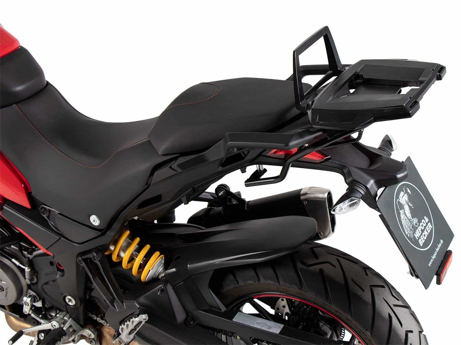 Alurack Topcaseträger schwarz für Ducati Multistrada 1200 Enduro (16-18) Hepco & Becker