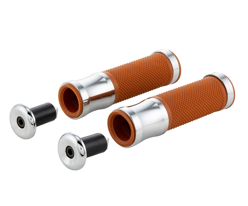 Griffe Ø 24/24 mm, L 125 mm für Vespa PX 125-200ccm, chrom/braun