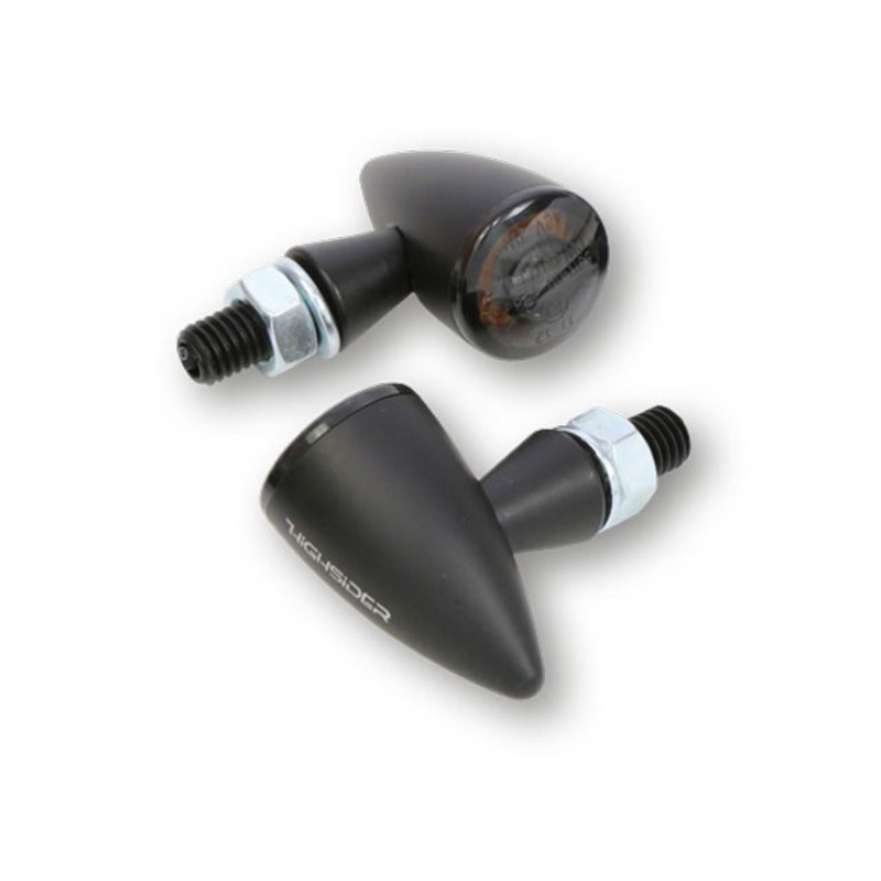HIGHSIDER pro Apollo Bullet LED Blinker/Positionslicht Schwarz/Getönt 2in1, E-Geprüft (Paar)