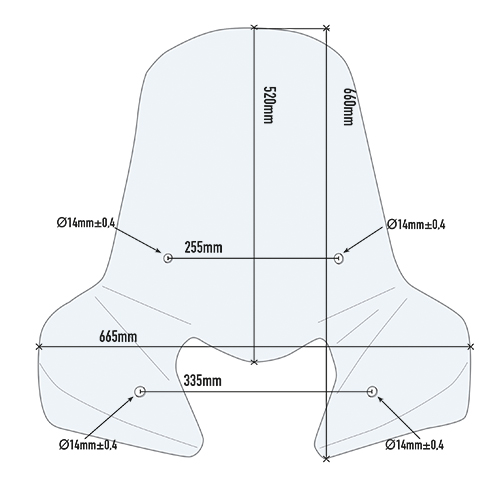 Windschild Groß transparent, für Honda SH 300 (07-11) - 440x665 mm (HxB) Givi