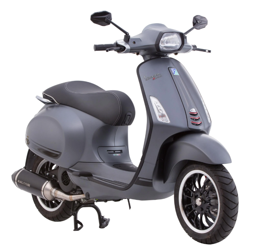 Monoschlitzrohr Beinschild & Trittblech für Elettrica/​Primavera/​Sprint 50-​150ccm, schwarz glänzen