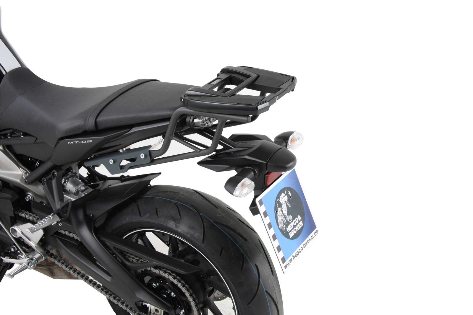 Easyrack Topcase-Träger schwarz, Grundträger in anthrazit für Yamaha MT-09 (Bj.14-16) Hepco & Becker