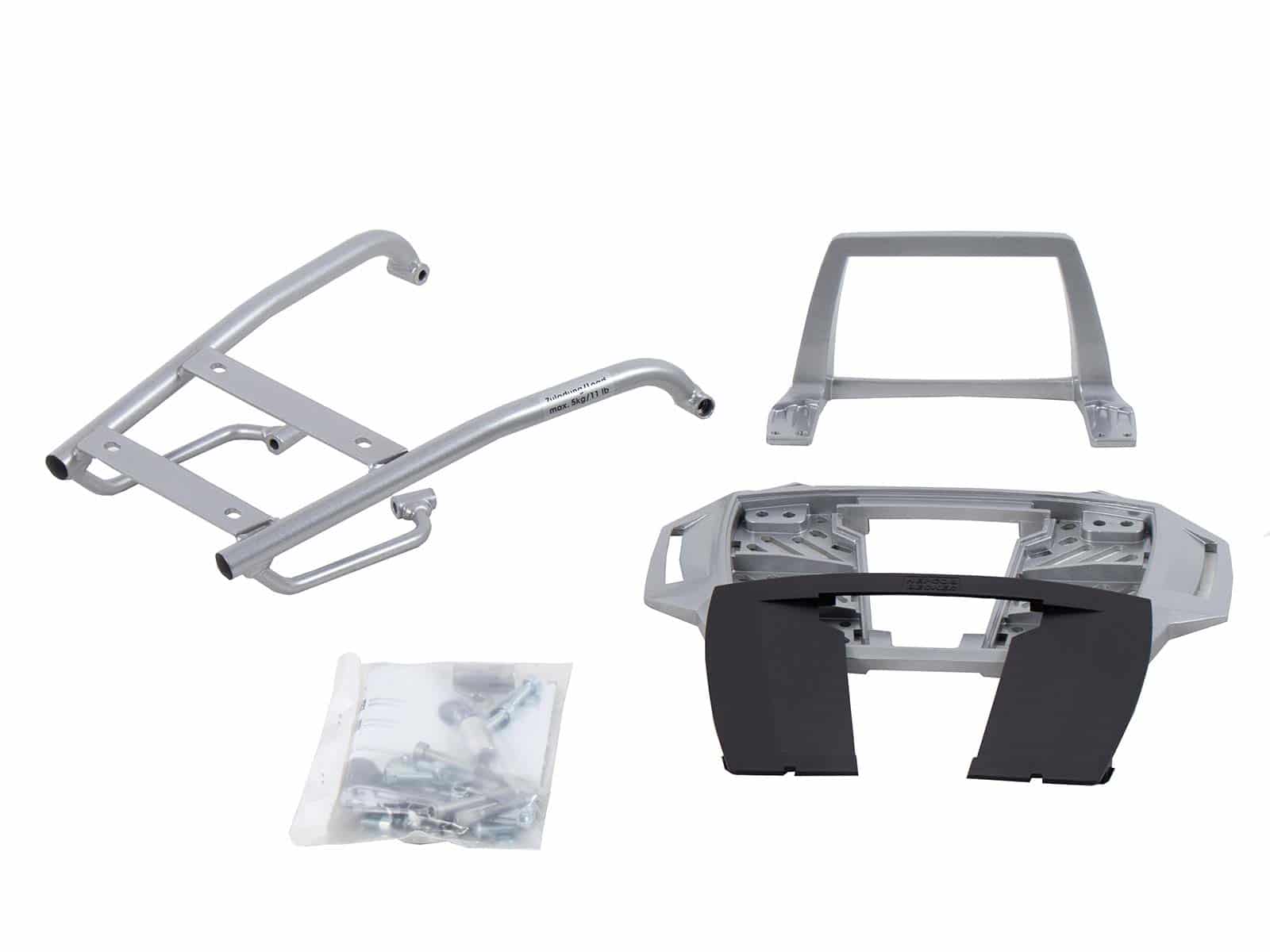 Alurack Topcase-Träger silber für Kombination ohne Original-Gepäckbrücke für BMW R 1200 GS (08-12)