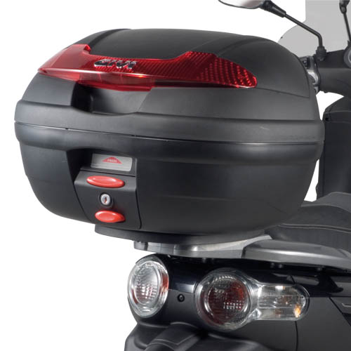 E340 Vision MONOLOCK Topcase mit roten Reflektoren und Platte Givi