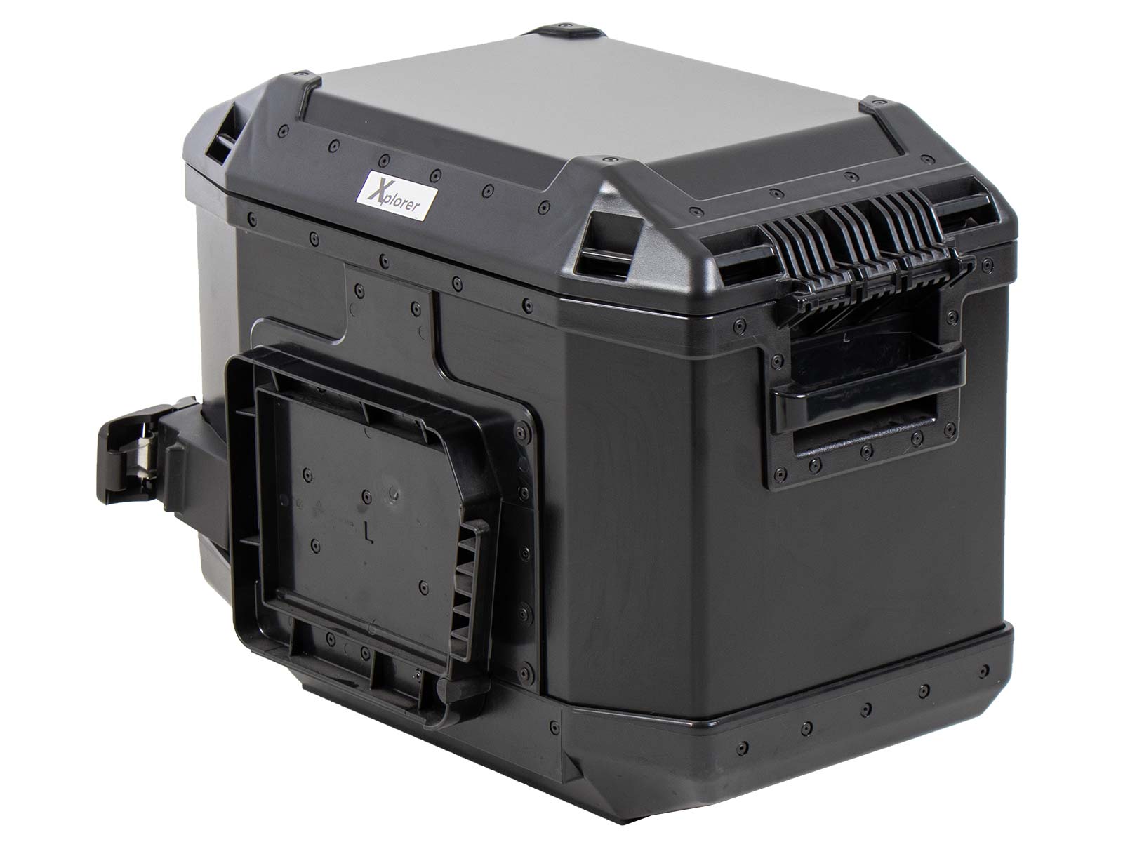 Seitenkoffer Alu Xplorer 40 Cutout links schwarz Hepco & Becker