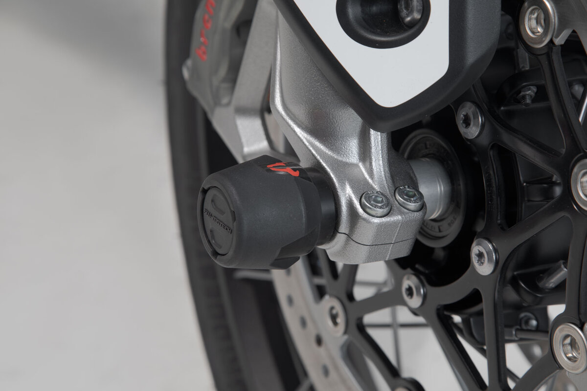 SW-Motech Sturzpad-Kit für Vorderachse schwarz für Honda, Triumph, Yamaha Modelle