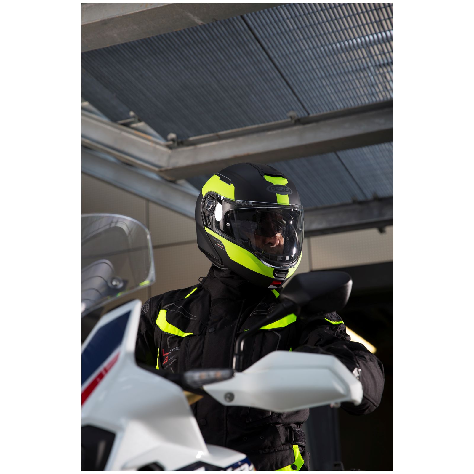 Caberg Helm Levo Prospect, matt-schwarz/fluo-gelb