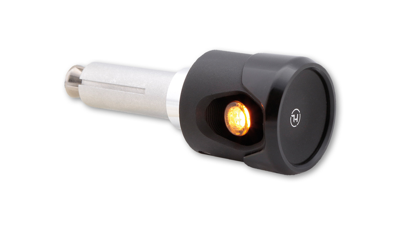 HIGHSIDER pro Akron-Flash LED Lenkerendenblinker/Positionslicht Schwarz/Orange 2in1, E-Geprüft (Paar