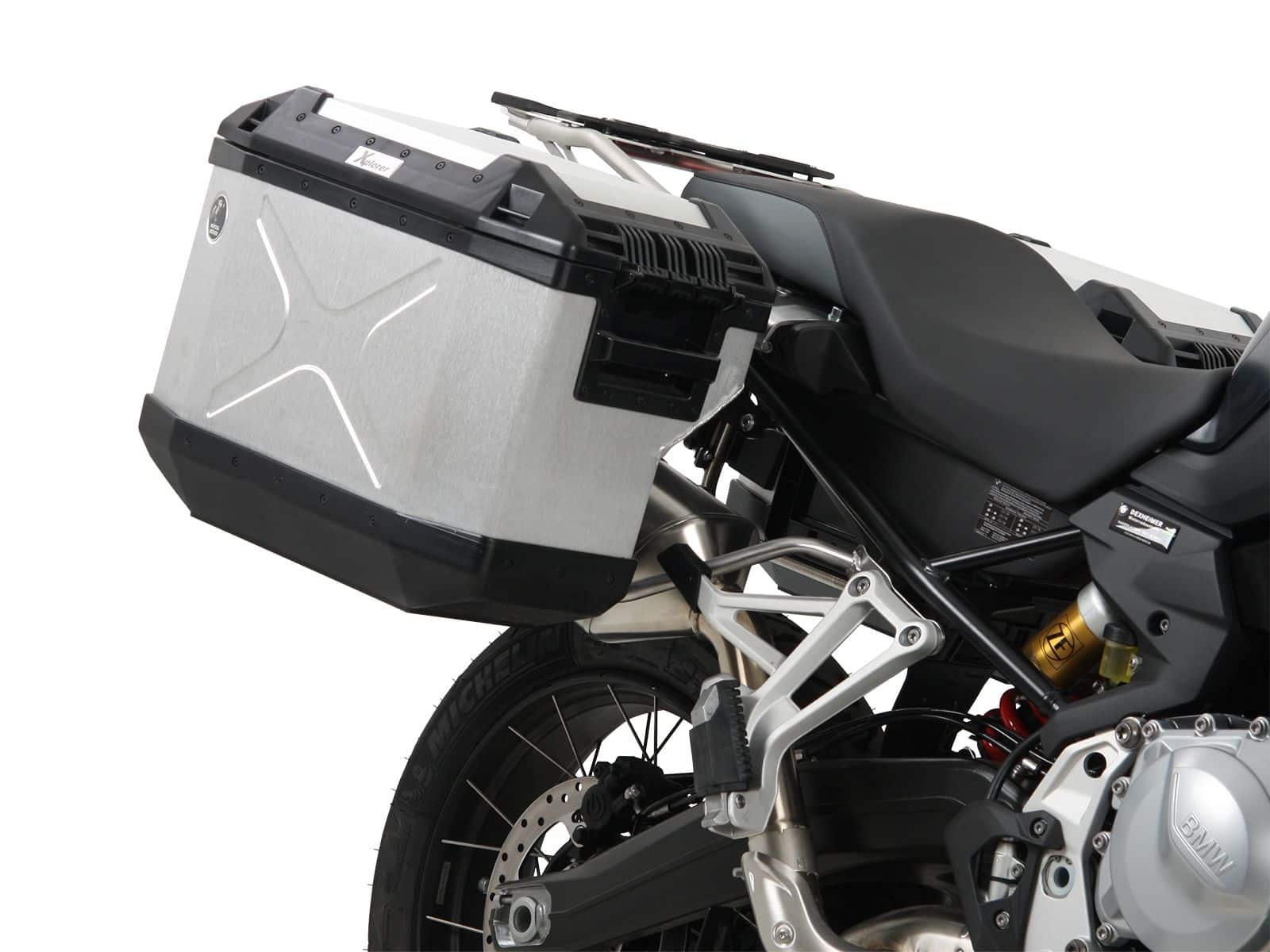 Kofferträgerset Cutout Edelstahlträger inkl. Kofferset Xplorer Cutout silber für BMW F 750 GS