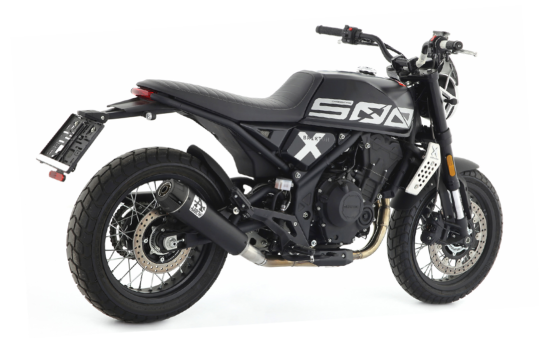 ARROW Auspuff REBEL Sip-On Edelstahl schwarz für Brixton CrossFire 500 X Modelljahr 2021-